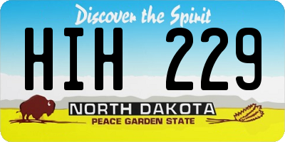 ND license plate HIH229
