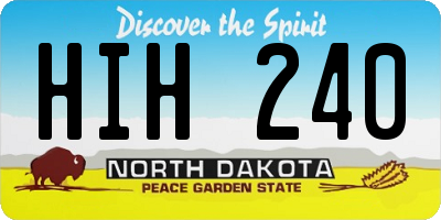 ND license plate HIH240