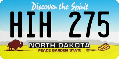 ND license plate HIH275