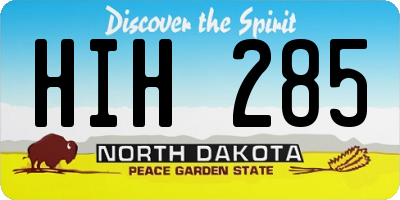 ND license plate HIH285