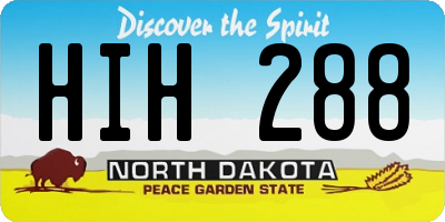 ND license plate HIH288
