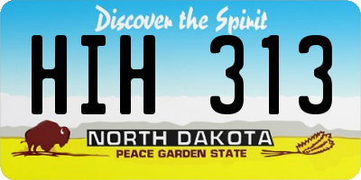 ND license plate HIH313