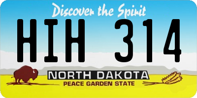 ND license plate HIH314