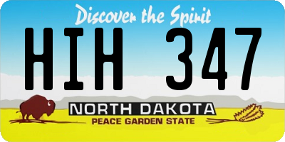 ND license plate HIH347