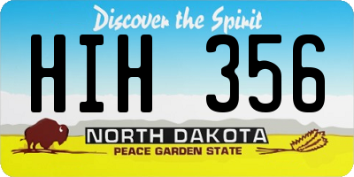 ND license plate HIH356