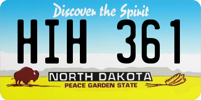 ND license plate HIH361