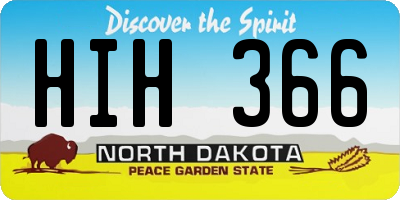 ND license plate HIH366