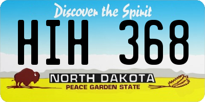 ND license plate HIH368