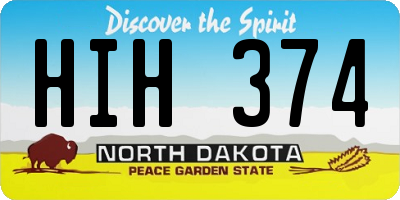 ND license plate HIH374