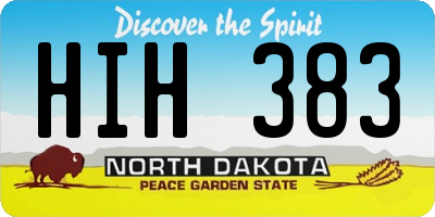 ND license plate HIH383