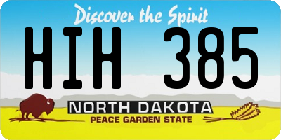 ND license plate HIH385