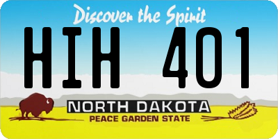 ND license plate HIH401