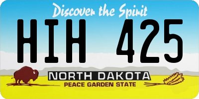 ND license plate HIH425