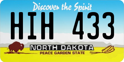 ND license plate HIH433