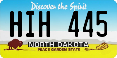 ND license plate HIH445