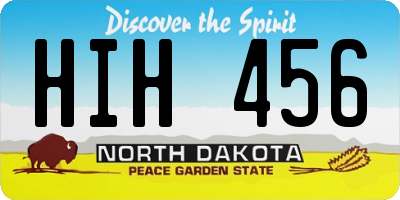 ND license plate HIH456