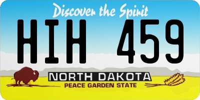 ND license plate HIH459