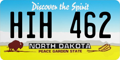 ND license plate HIH462