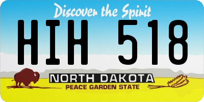 ND license plate HIH518