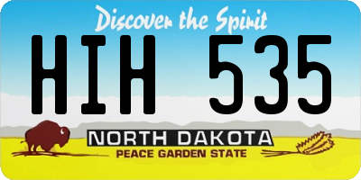 ND license plate HIH535