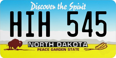 ND license plate HIH545