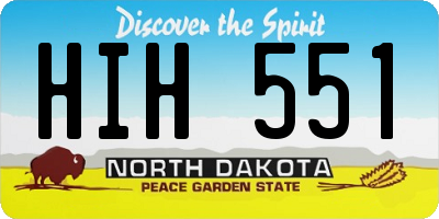 ND license plate HIH551
