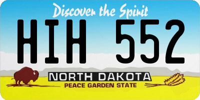 ND license plate HIH552