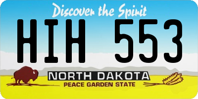 ND license plate HIH553