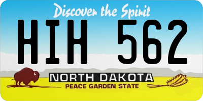 ND license plate HIH562