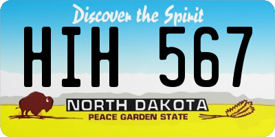 ND license plate HIH567