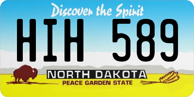 ND license plate HIH589