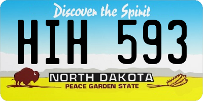 ND license plate HIH593
