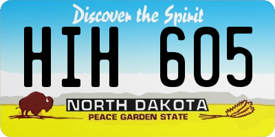 ND license plate HIH605