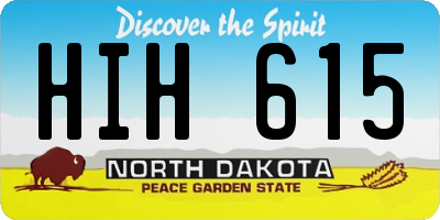 ND license plate HIH615