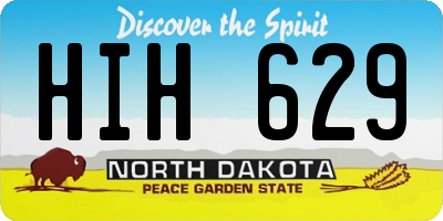 ND license plate HIH629