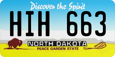ND license plate HIH663