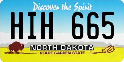 ND license plate HIH665