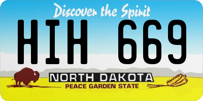 ND license plate HIH669