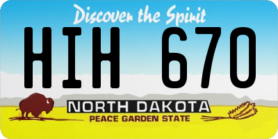 ND license plate HIH670