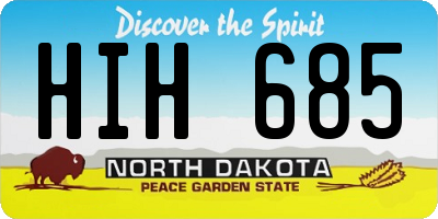 ND license plate HIH685