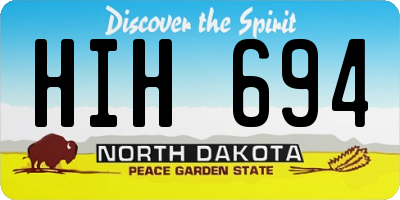 ND license plate HIH694