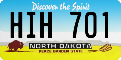 ND license plate HIH701