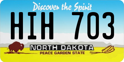 ND license plate HIH703
