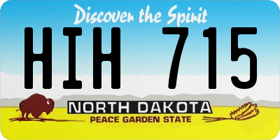 ND license plate HIH715