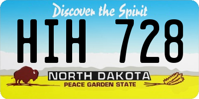 ND license plate HIH728