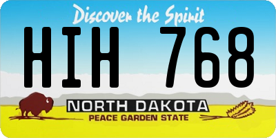 ND license plate HIH768