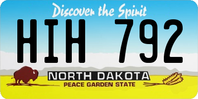 ND license plate HIH792