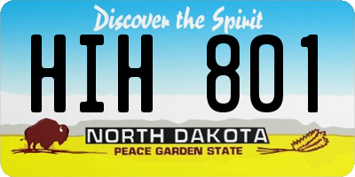 ND license plate HIH801