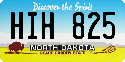 ND license plate HIH825