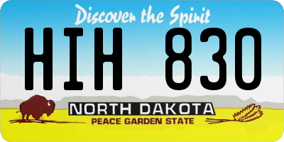 ND license plate HIH830